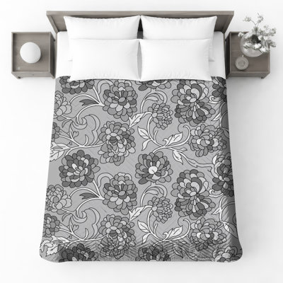 Couvre-lit matelassé à motif floral de chrysanthème