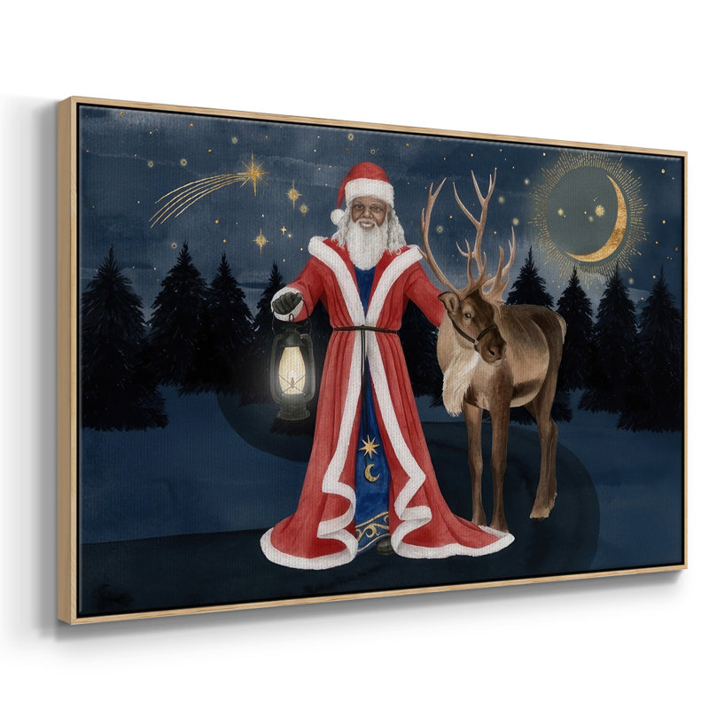 Collection Celestial Christmas, toile tendue avec châssis en A, H 27 po x l 41 po x P 1,5 po, Papier encadré naturel