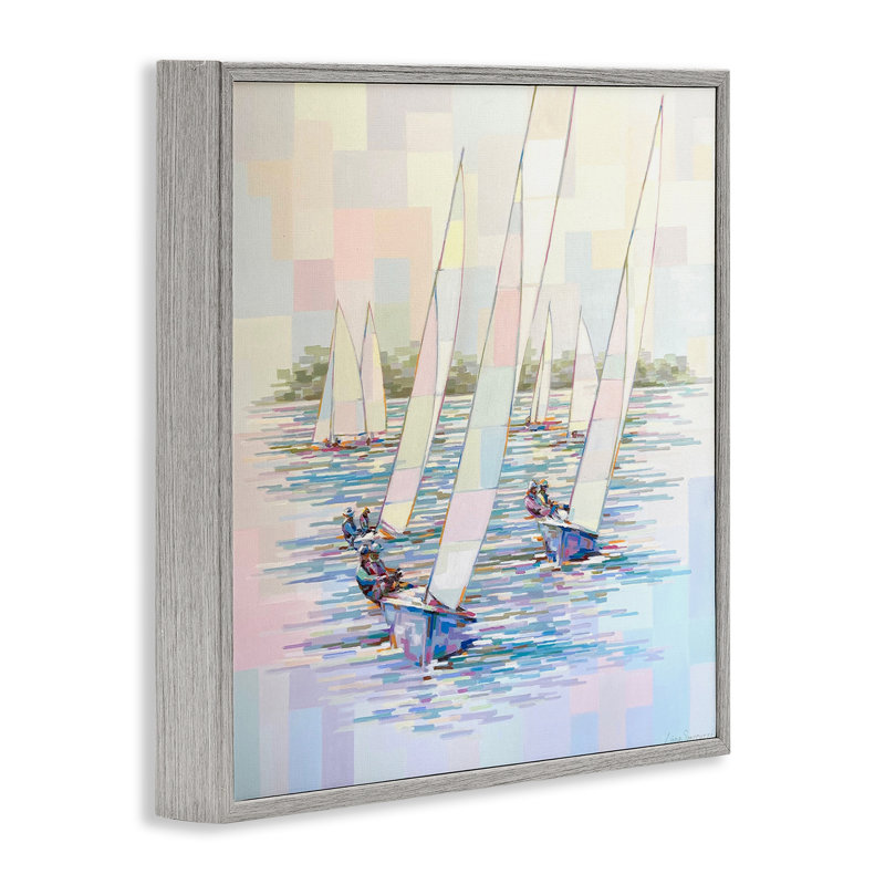 «Stay the Course», art de la giclée encadrée par bateau, design par Linda Sperruche, H 24 po x l 24 po