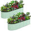 Lit de jardin surélevé ovale galvanisé avec base ouverte - Boîte à fleurs pour légumes et fleurs-839208031-839208027