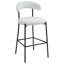 Tabouret de bar 26 po à hauteur de comptoir avec tabouret de bar et housse en tissu noir avec revêtement thermolaqué et repose-pieds-327321431