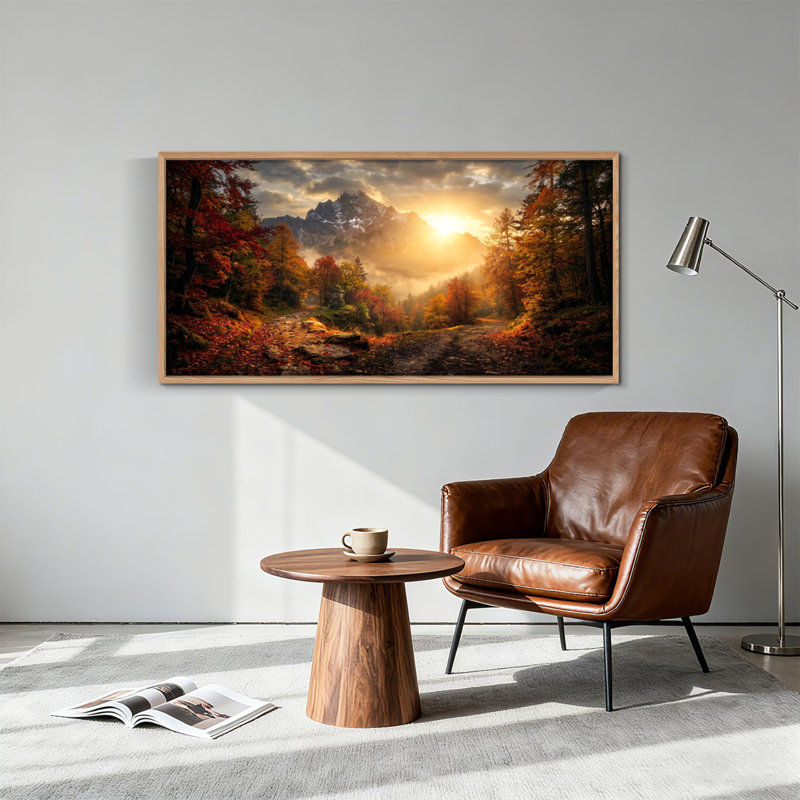 Tableau encadré sur toile représentant un paysage d'automne (1 pièce), 122 x 61 cm, 48 x 24 pouces
