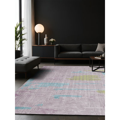 Tapis beige soyeux et moelleux