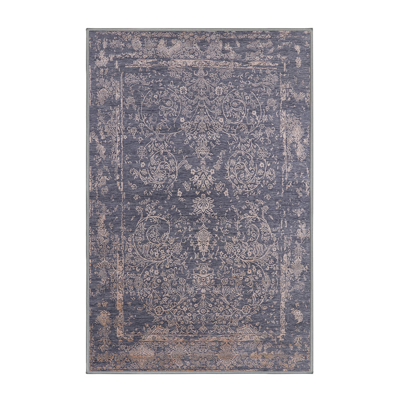 Tapis 100% lavable à la machine de style moderne Mid-Century 2558, Rectangle 6 pi x 9 pi