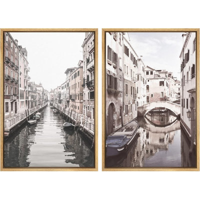 Duotone délavé, voyage à Venise, Italie, Grand Canal, photographie européenne, paysage moderne, bichromie