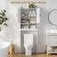 Armoire de rangement au-dessus de la toilette avec tablettes réglables, organisateur de salle de bain autoportant, support peu encombrant pour la toilette, la salle de bain ou la salle de lavage-574378999