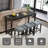 4-Piece Bar Table Set with Outlet & 3 Stools, Stylish Dining Table & Chairs-1520682798