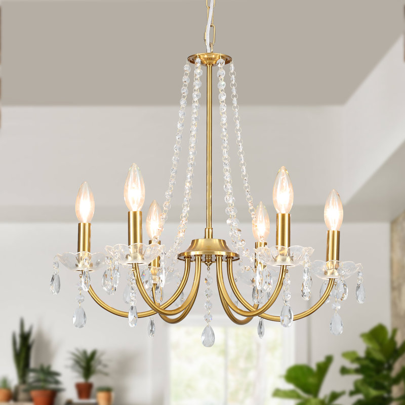 House of Hampton Harpenden Chandelier in Brushed Gold. PHOTO BY WAYFAIR