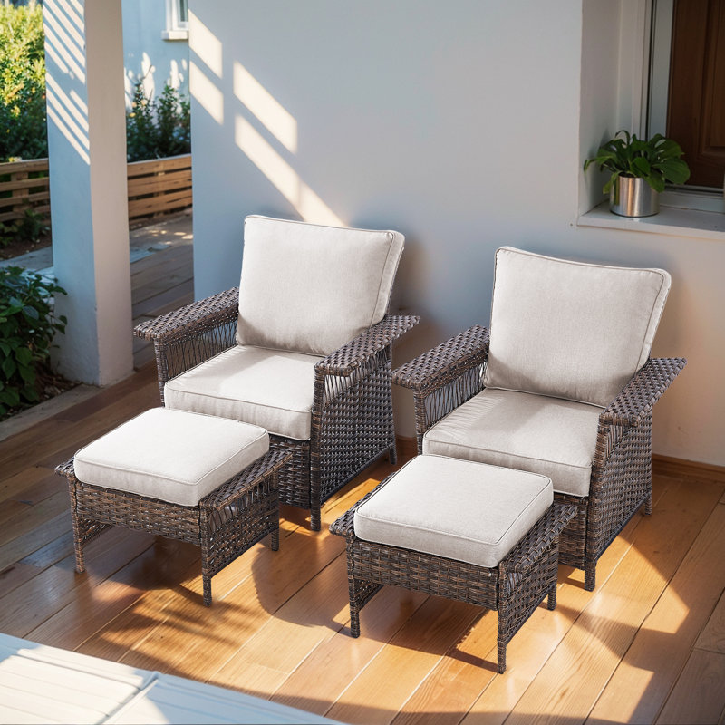 Tapash 4 - Person Patio Conversation Set with Cushions, Beige