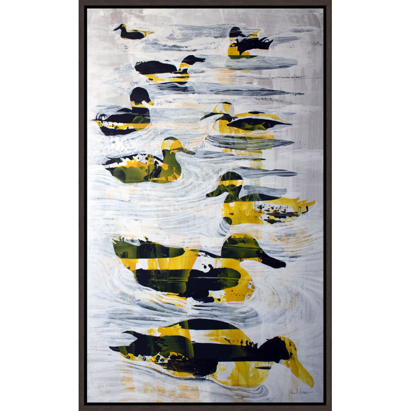 Ducks Print by Alexander Nikanpour, Brush Gel, 41.75" H x 25.75" W x 1.5" D