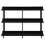 Console décorative pour, noir - 3 avec plateau de table rectangulaire et tablette de rangement, table de salon moderne étroite, métal stratifié, 2 tablettes