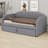 Stylish Upholstered Daybed with Pop-Up Trundle and USB Charging Function-1871052957