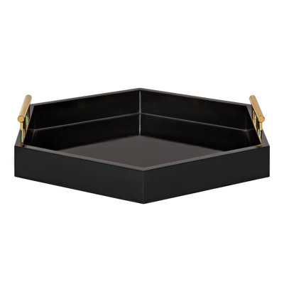 Norvan Hexagon Decorative Tray with Metal Handles