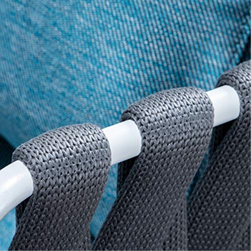 Chaise de patio avec coussins Gavin, Structure grise / coussin bleu