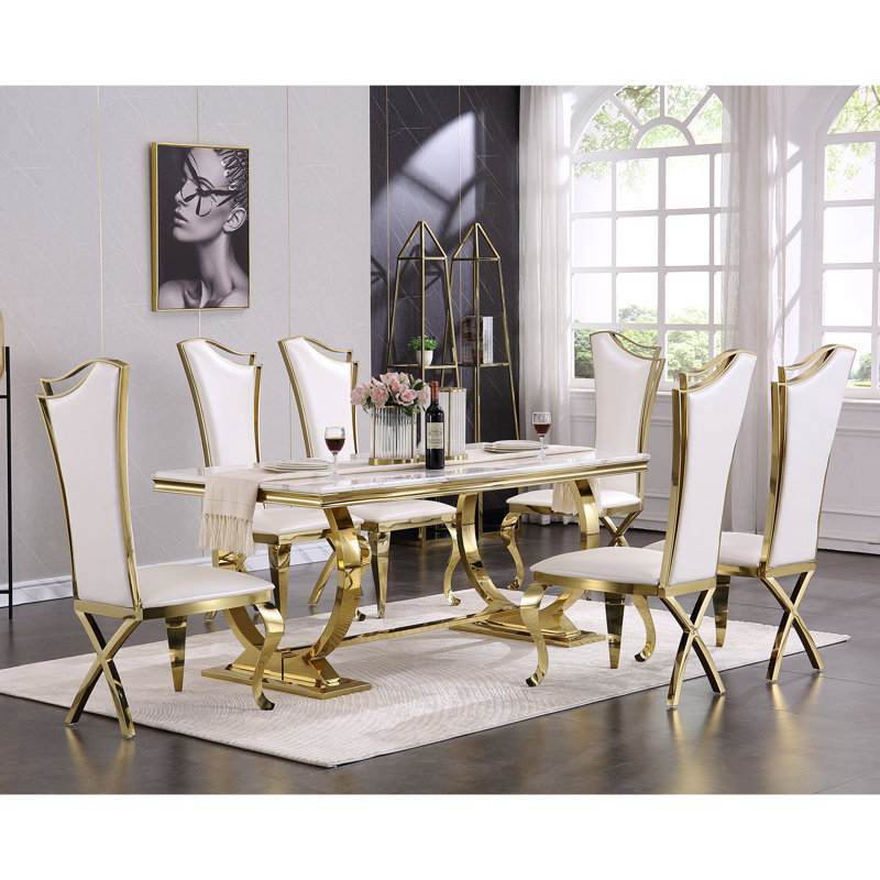 Chaise d'appoint en cuir Ljubov en blanc