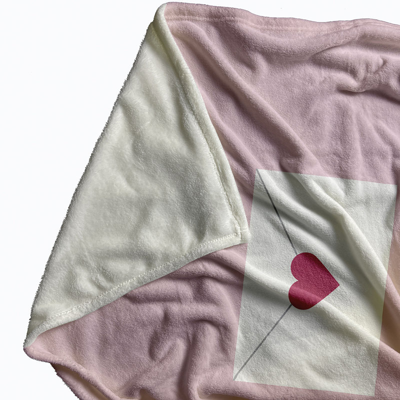  Couverture polaire Love Love, 60 po x 80 po, Rose clair