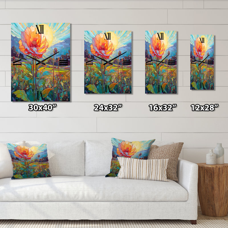 Horloge murale Azhanae - Chrysanthemums, Petit