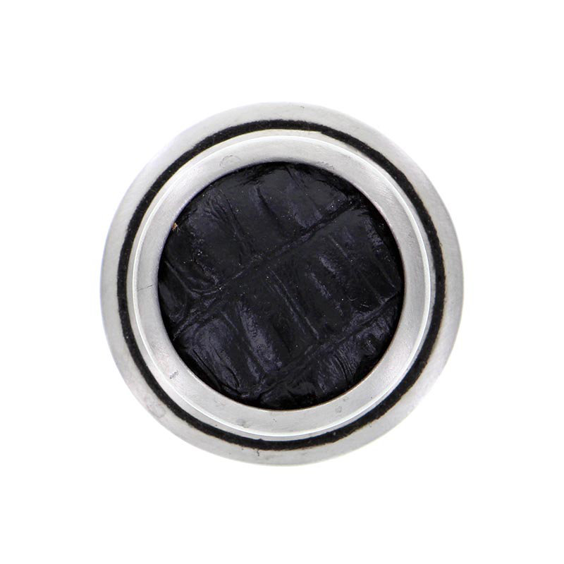 Equestre Round Knob, Small, Antique Nickel, Black Pear