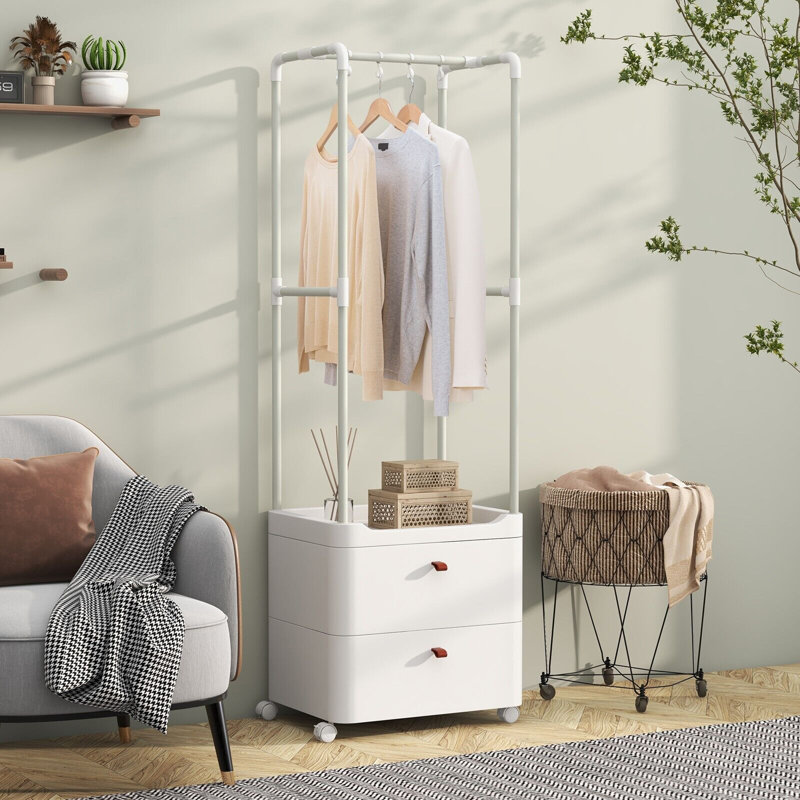 Biram 52cm Rolling Clothing Rack