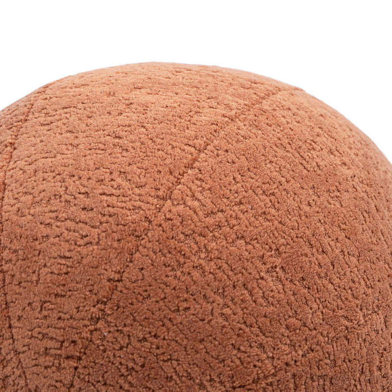 Luna 8.5" Round Sphere Accent Ball Throw Pillow, Ivory White Boucle
