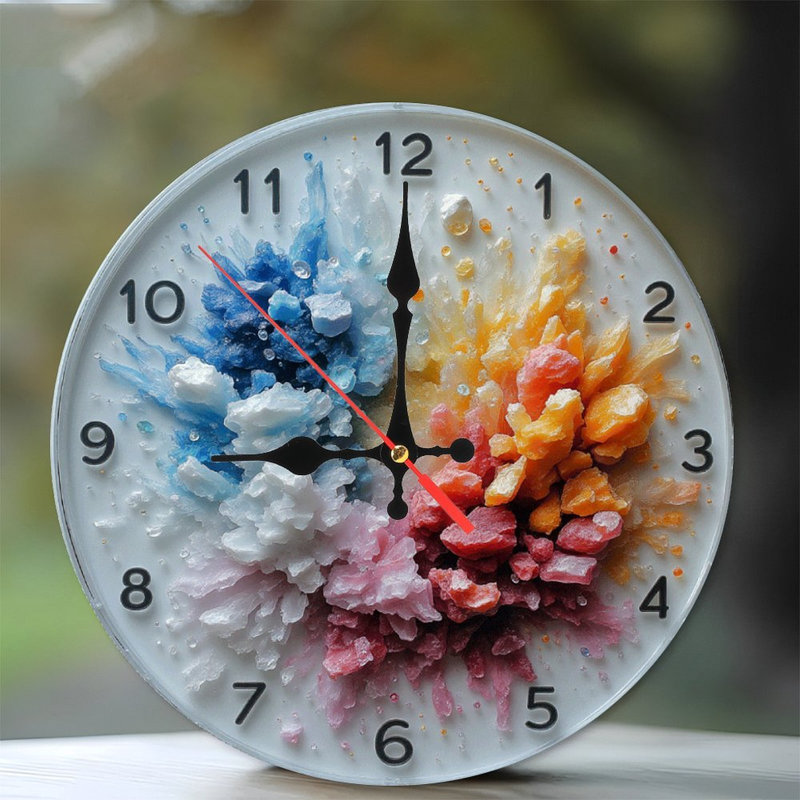 Horloge murale colorée en cristal