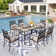 Aletse 6 - Person Metal Patio Dining Set with Square Table