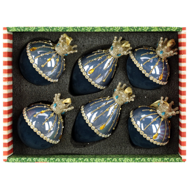 Ornement Regal Crown, boîte de 6 à 3 ou 4 pouces