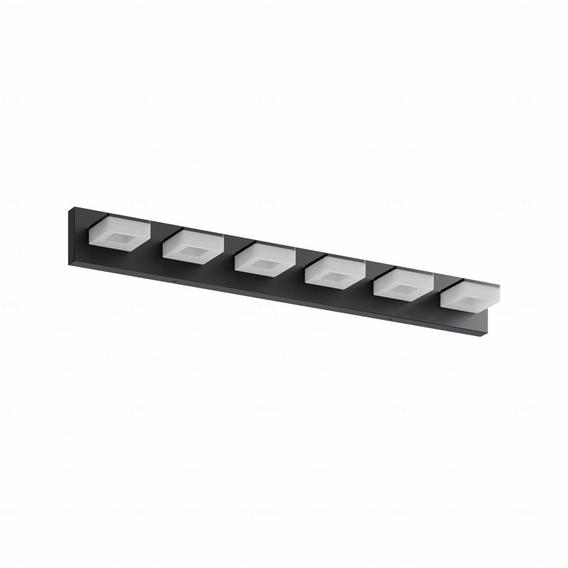 Avec fonction d'éclairage DEL Style moderne pour salle de bain Luminaire de meuble-lavabo, fini mat noir Matériau métallique de style moderne en acrylique pour installation dans la salle de bain avec installation murale pour un placement au-dessus d'un miroir