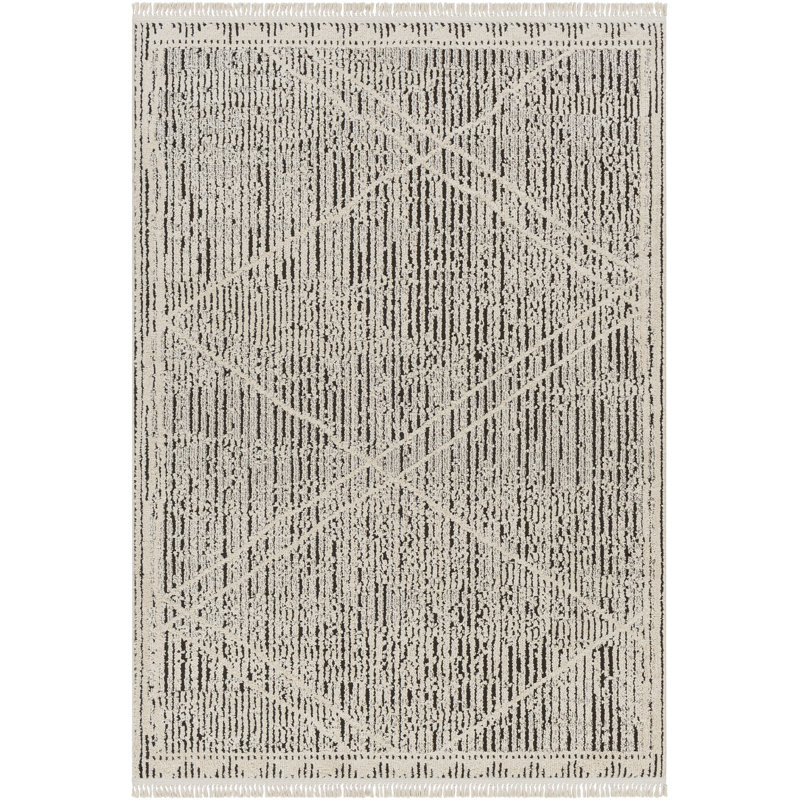 Tapis noir et gris Nalani, Rectangle 8 pi x 10 pi