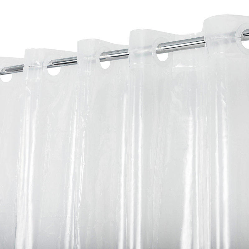 No Hook PEVA Shower Curtain Liner, Clear
