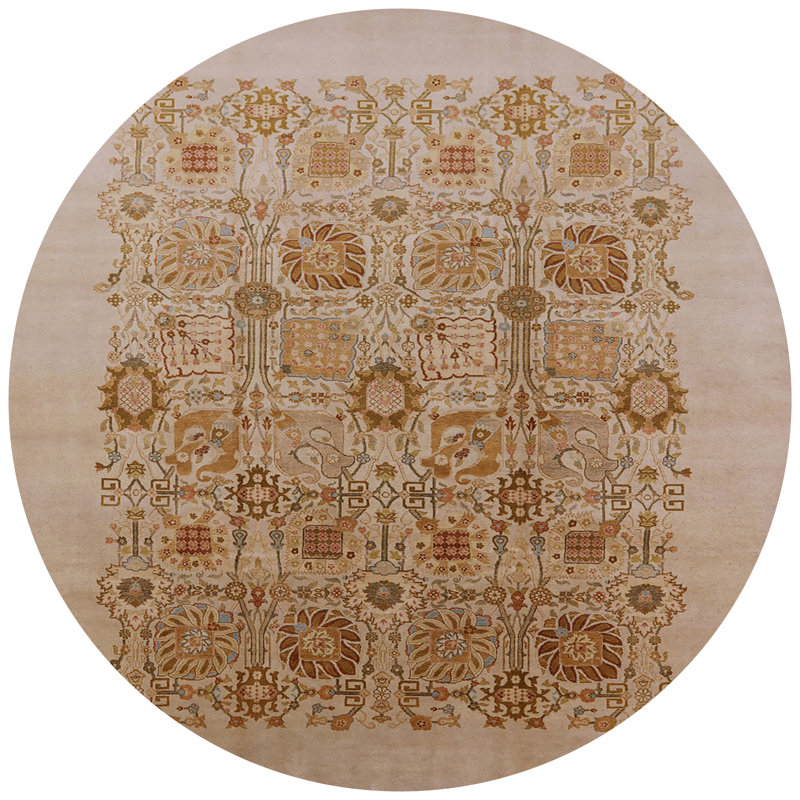 Tapis oriental beige / brun Wynette, Rond 8 pi