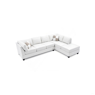 Malone G647B-SC Sectional (Without Ottoman), WHITE