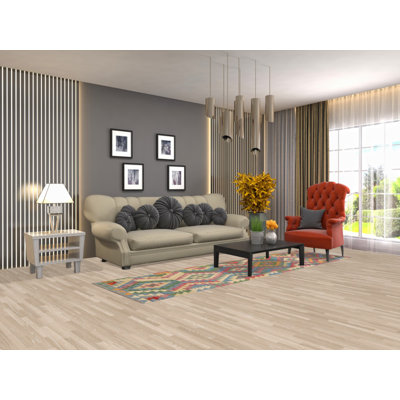 Tapis de couloir oriental réversible en laine Kilim 3 x 10