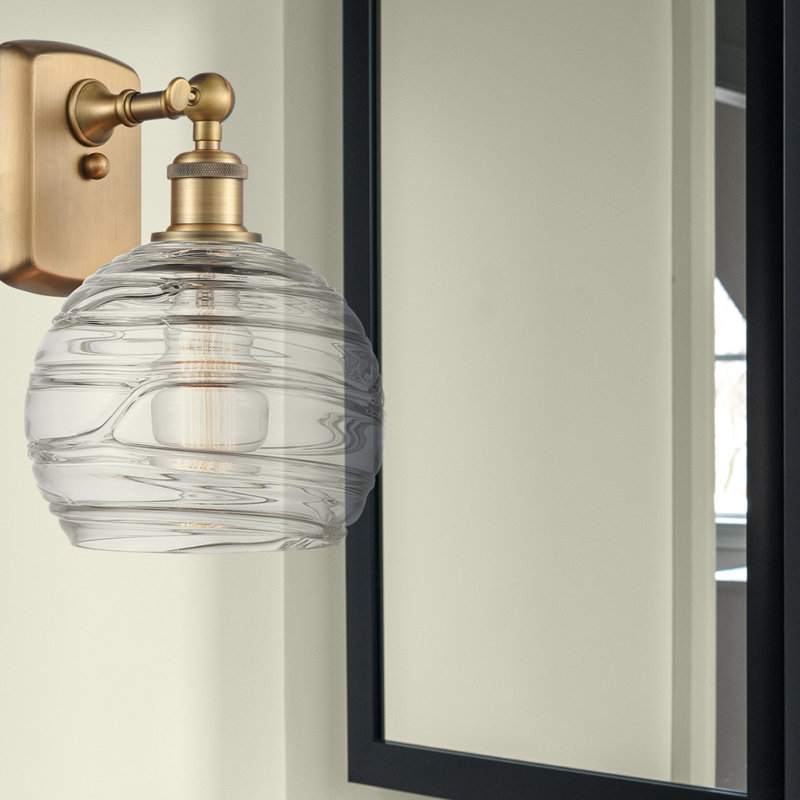 Katelin Armed Sconce, 60 Watt Vintage Incandescent Bulb, Brushed Brass