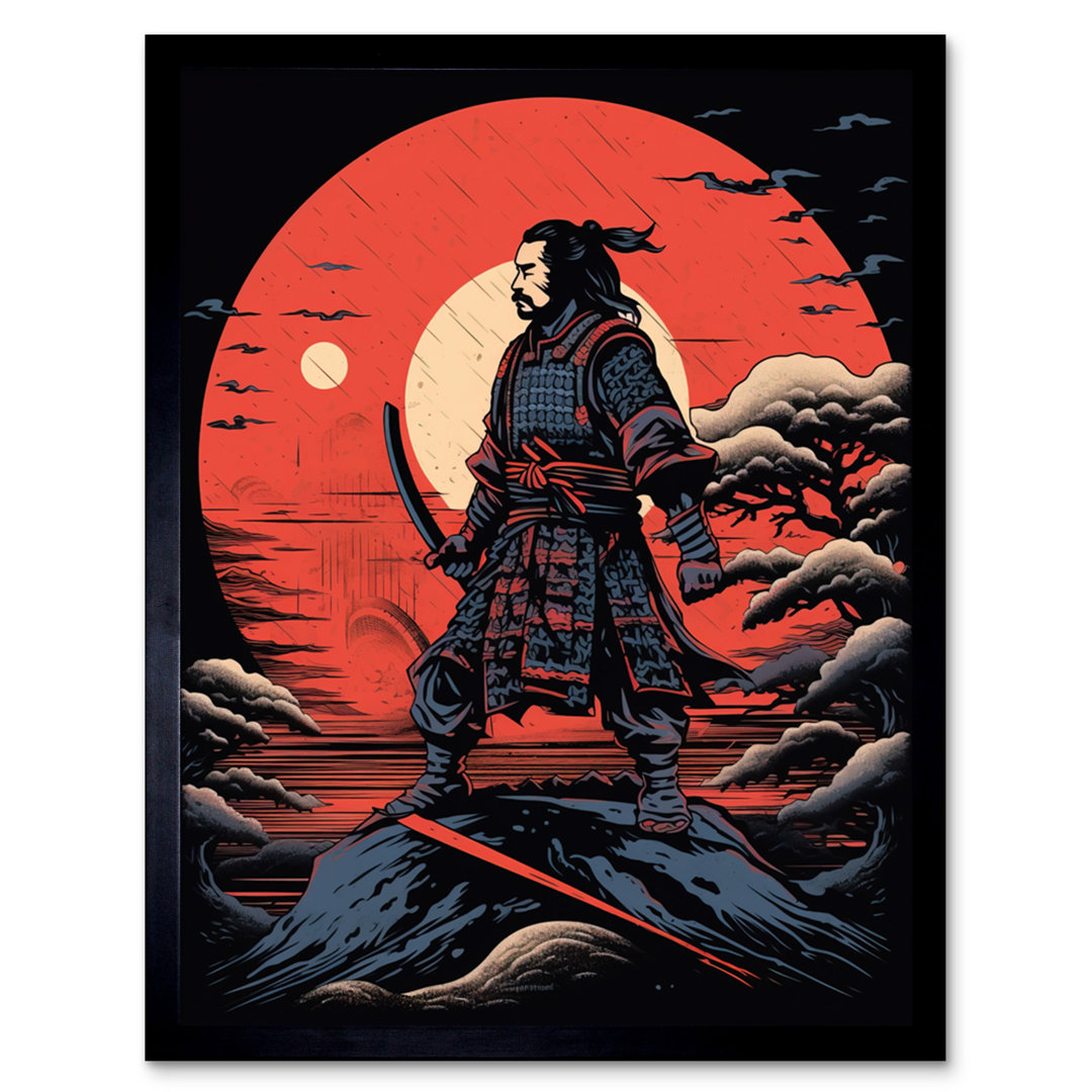 Gilivary Samurai Master On Forest Hill Sunrise Landscape Rockabilly Americana - Single Picture Frame Print