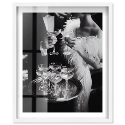 Art mural Gatsby Glamour Shadowbox Print par Notoriart, cadre blanc, 16 x 20