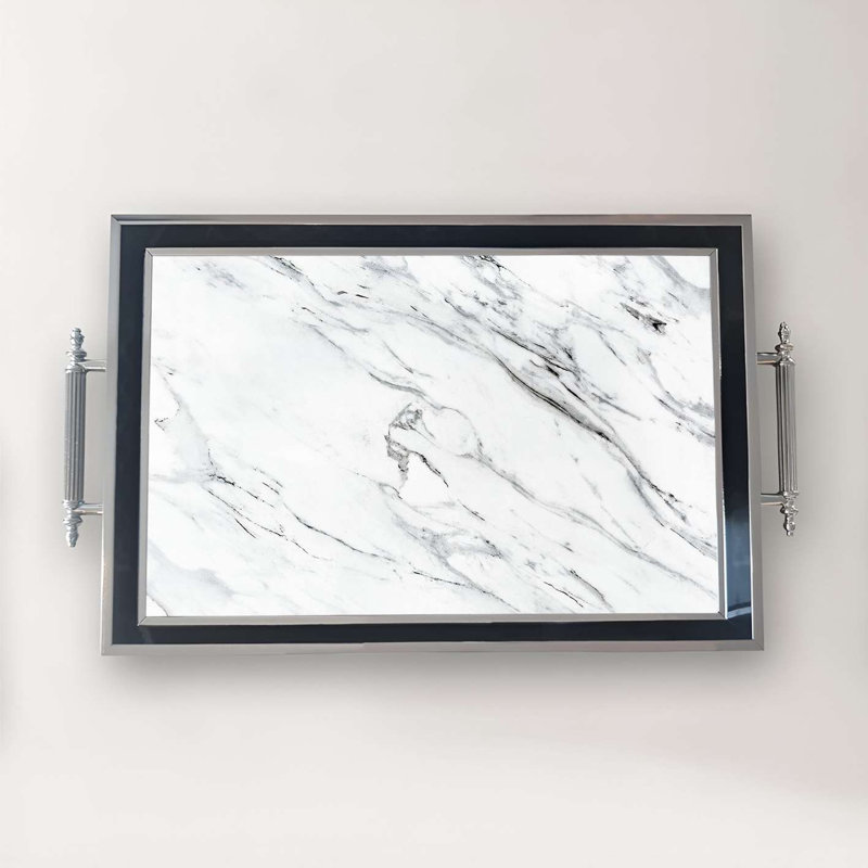 Élégant plateau de service en verre 19,7 x 11,4 x 1,4 pouces | 100% verre de haute qualité | Parfait pour recevoir et servir | Conception élégante et fonctionnelle pour la maison et les fêtes | Durable et facile à nettoyer