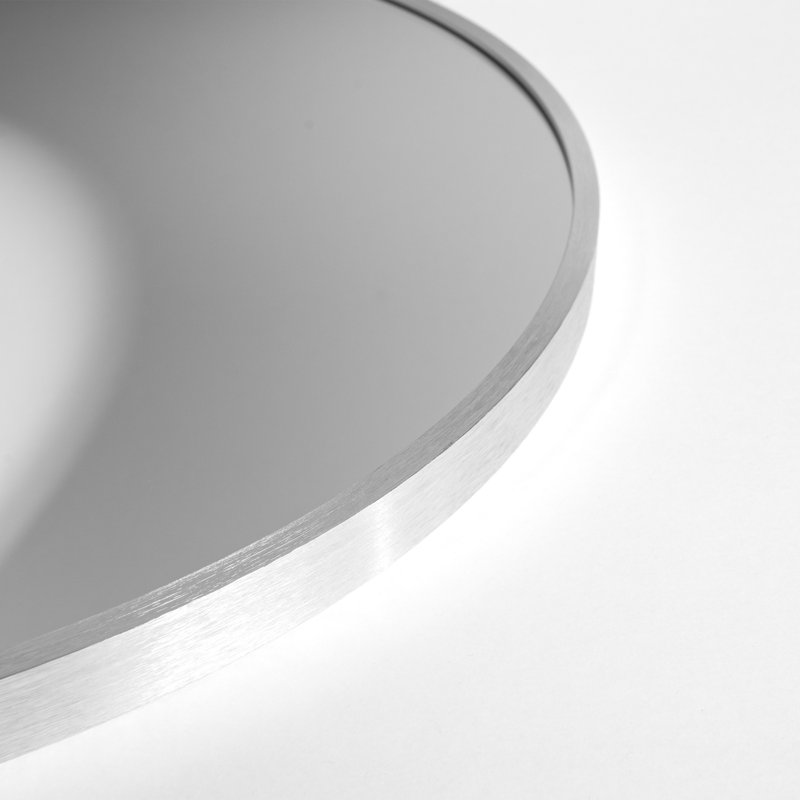 nielsen Jaron Round Wall Mirror, Aluminium, 60 cm H x 60 cm W, Silver
