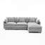 Canapés gris en forme de L avec repose-pieds avec rangement, moderne et compact