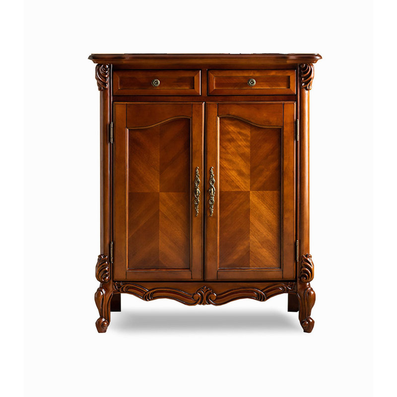 Armoire à chaussures en bois massif de grande capacité avec plusieurs couches de rangement