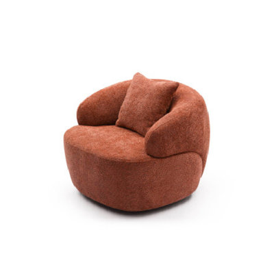 Versatile Single Swivel Barrel Chair Fits Small Spaces For Morning Coffee & Evening Unwinding Moments