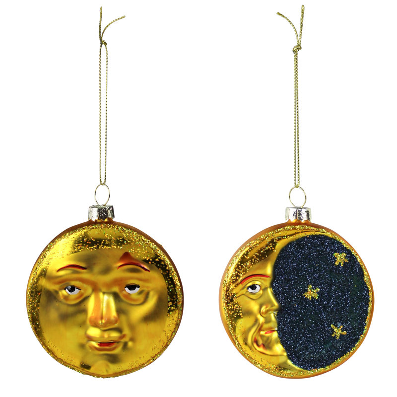 Ornement en forme de lune, verre