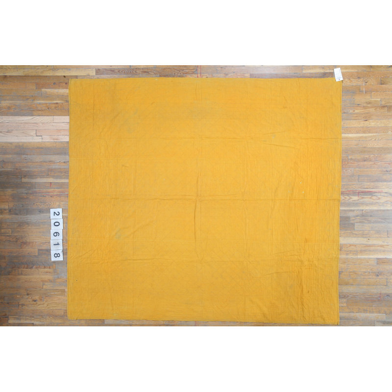 Antique Quilt Small Scatter Size Wool Yellow Rug