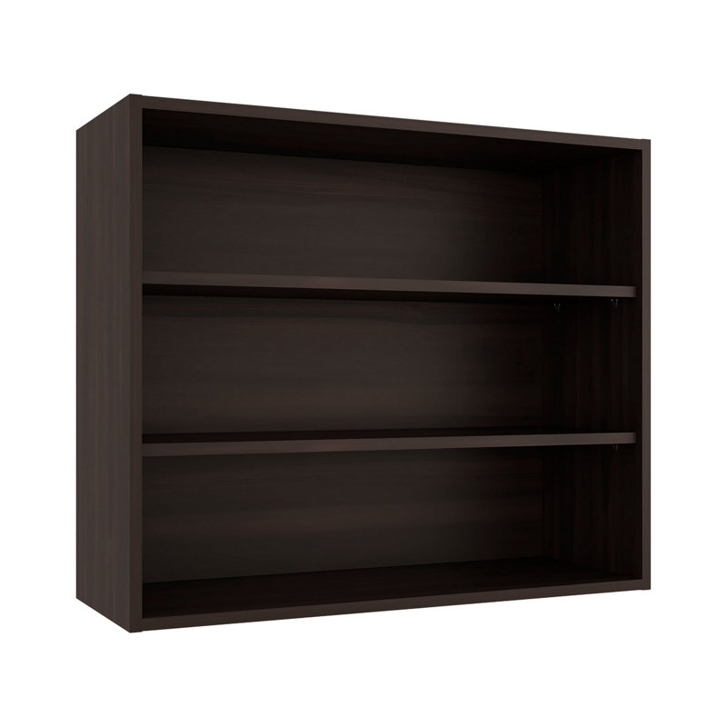 Stained Walnut Open Storage Wall Cabinet, Walnut