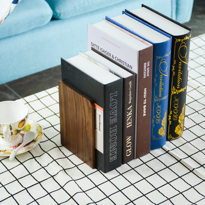 Serre-livres antidérapant pour livres lourds - Serre-livres en bois 7 x 4 x 5 po pour livres lourds
