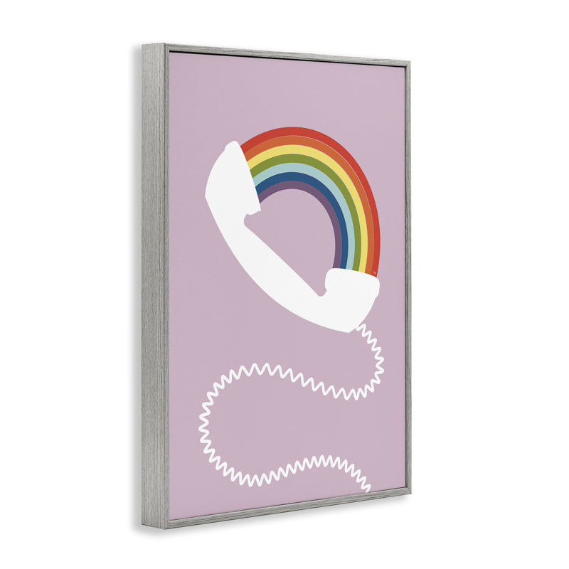 Art arc-en-ciel sur giclée rose encadrée par Martina Pavlova, Estampe numérique Farmhouse, H 18 po x l 12 po