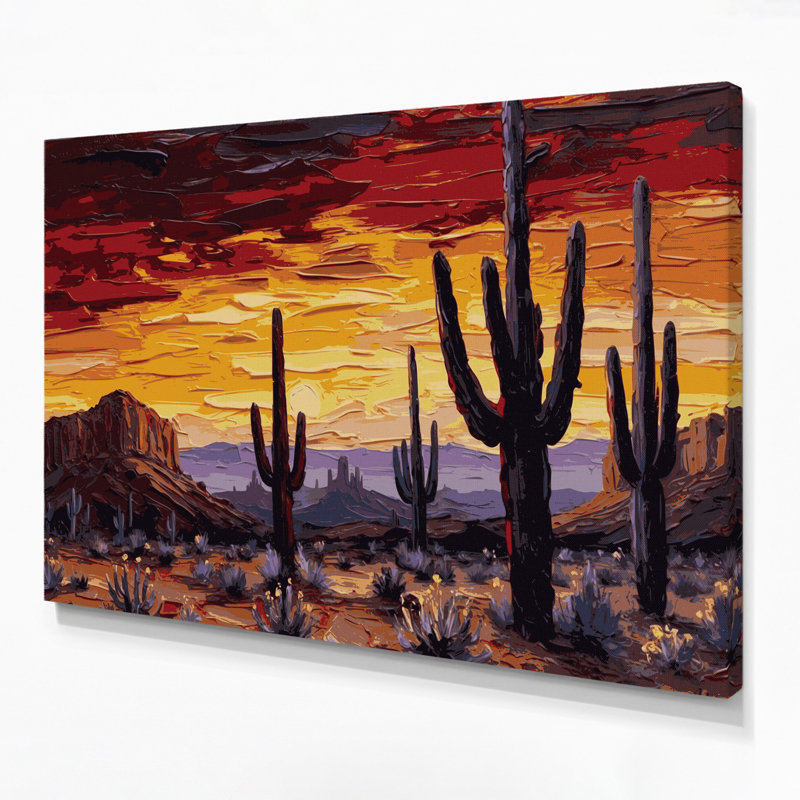 Art mural sur toile brun du sud-ouest, paysages du sud-ouest 132 Saguaro, H 11 po x l 14 po
