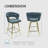 26" Swivel Bar Stools Set Of 2 – Suede Upholstered Counter Stools With Woven Backrest, Metal Base & Footrest-398607423