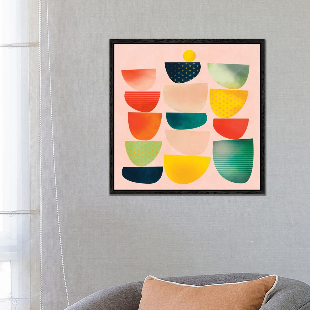 Mid Century Geometric Half Circles by Ana Rut Bré - Gallery-Wrapped Canvas Giclée on Canvas