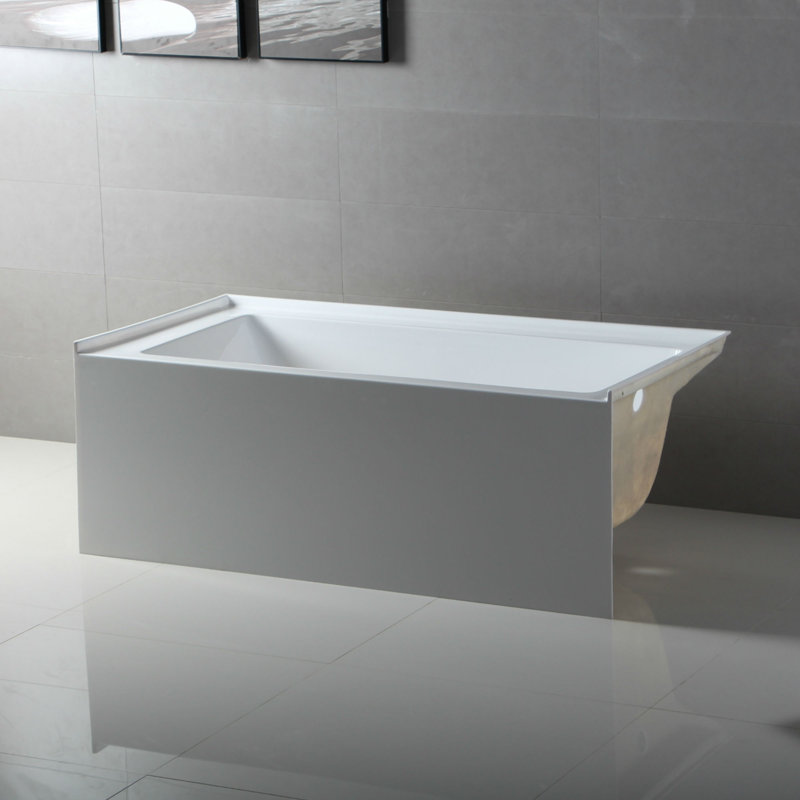 Apron Soaking Acrylic Bathtub, Right, White, 66" L x 36" W